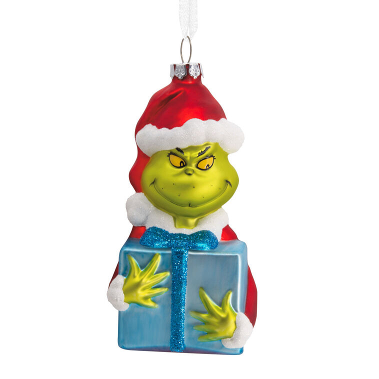 2026 Grinch with Package *Blown Glass 