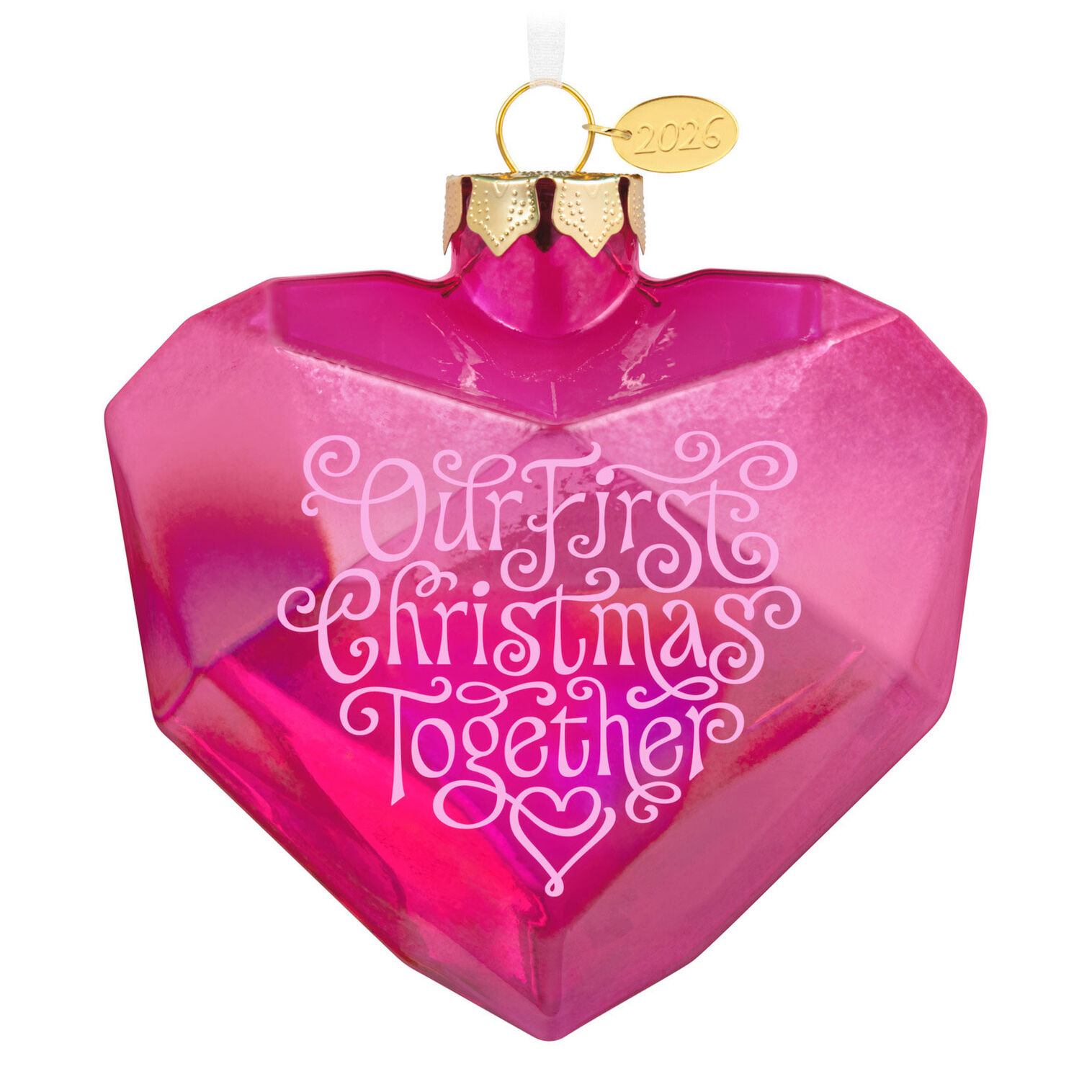 2026 Our First Christmas Together Glass Heart