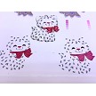 Flat sheet imprints shown with rare Calico Kitten ornament above,  ornament not included 